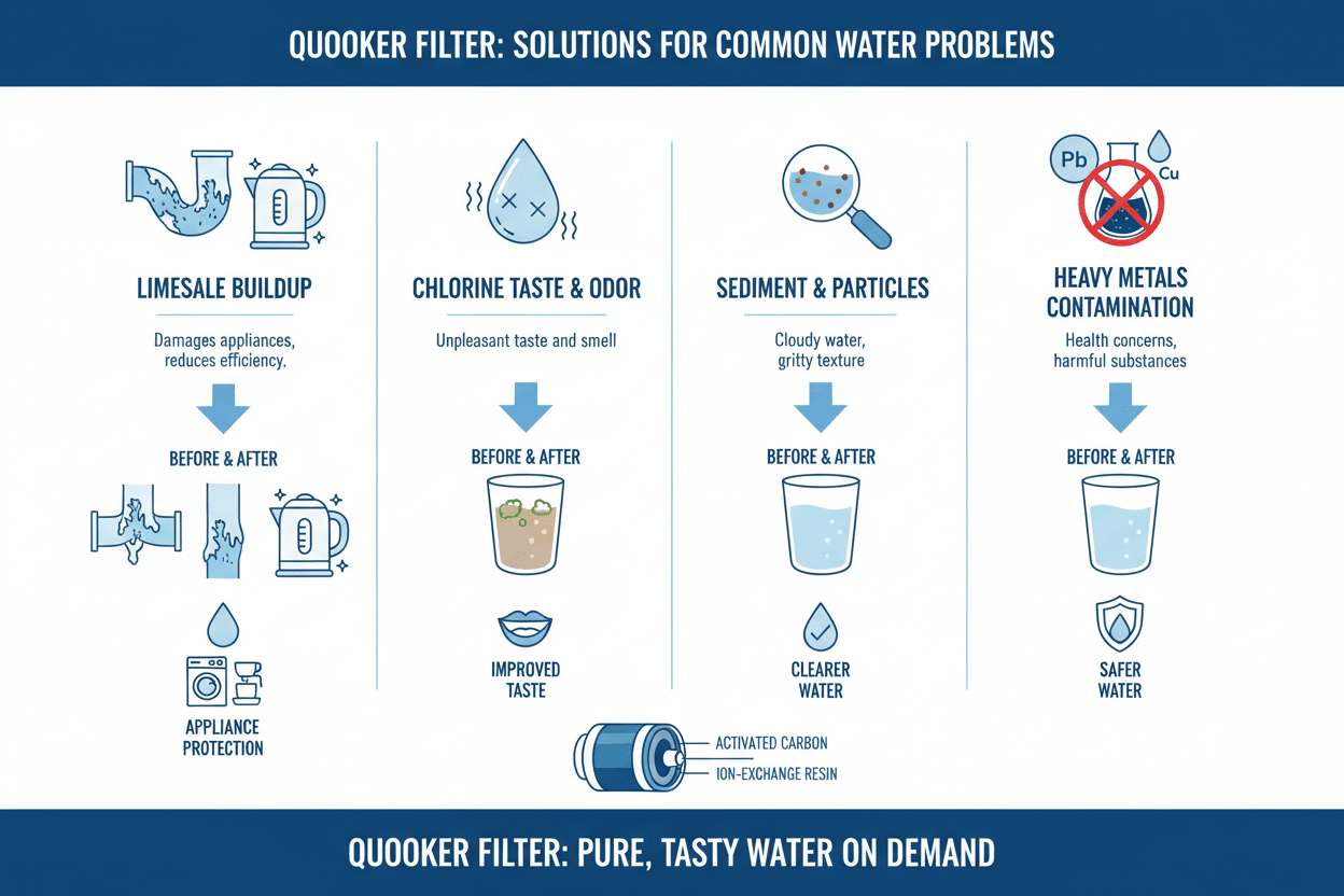 Welke waterproblemen kan een Quooker filter oplossen? PureAqua