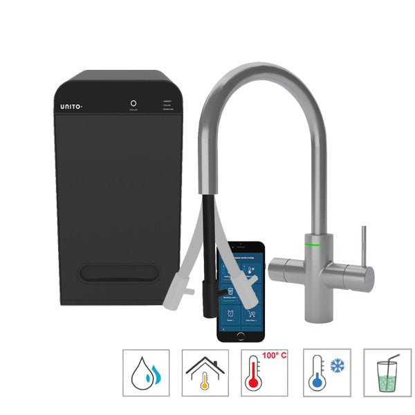 Unito Infinity kokend water kraan 6-in-1 Cosmos Rond Pullout