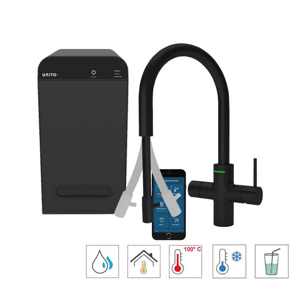 Unito Infinity kokend water kraan 6-in-1 Cosmos Rond Pullout