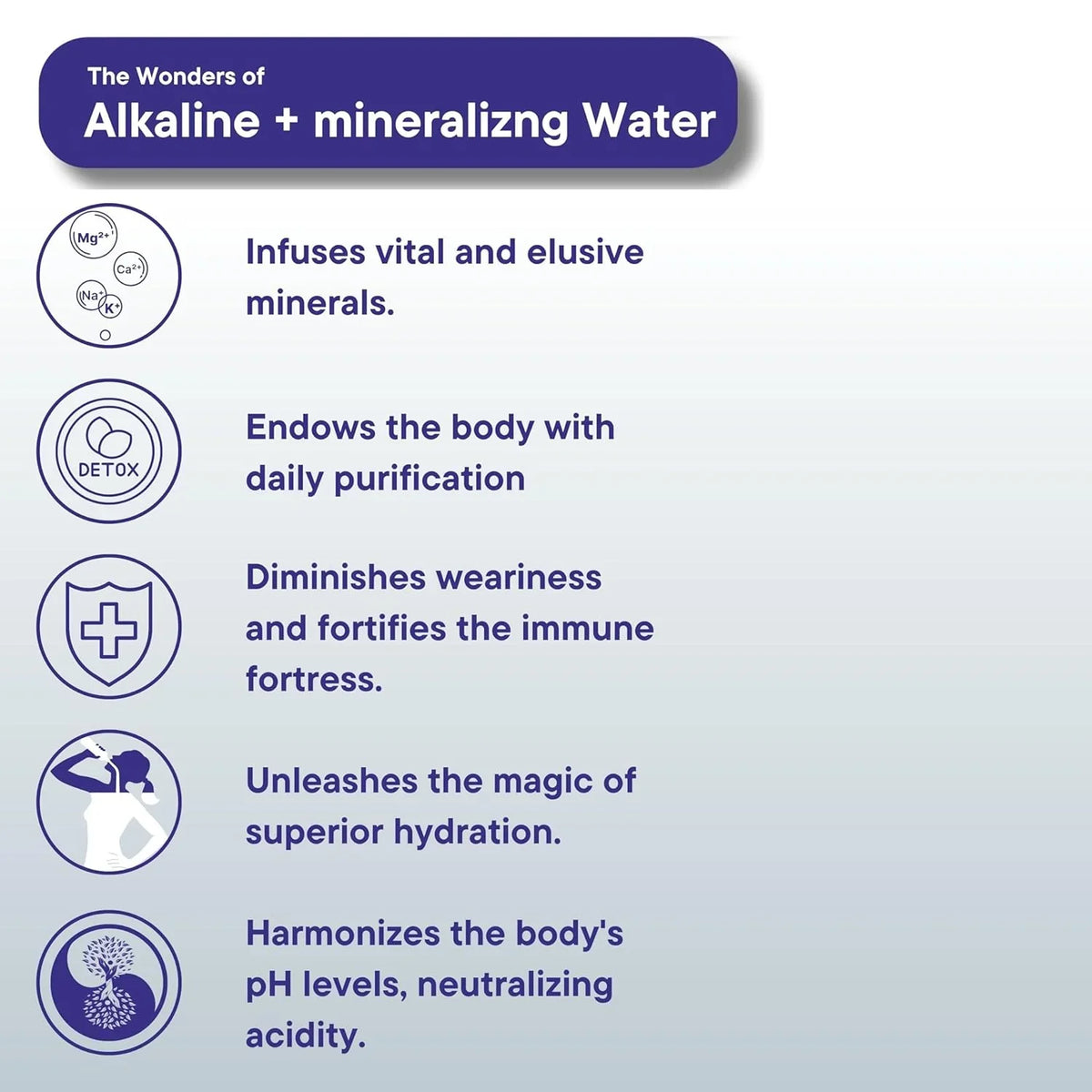 Overzicht bij The Source mineraalfilter: werking van alkalisch gemineraliseerd water, van detox tot pH-balans | PureAqua