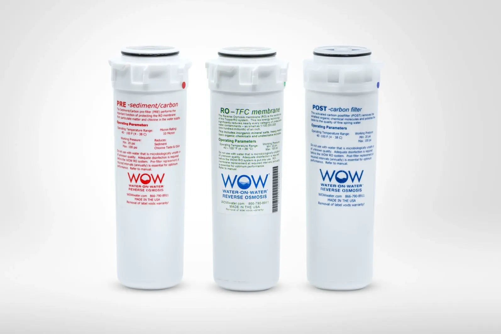 PRE, RO en POST filter set 3 voor huishoudens