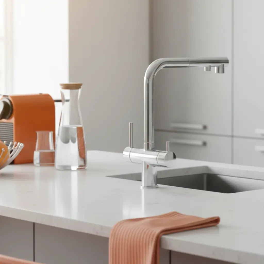 The Essence zuiver water kraan (chroom) uit het waterfilter abonnement van PureAqua