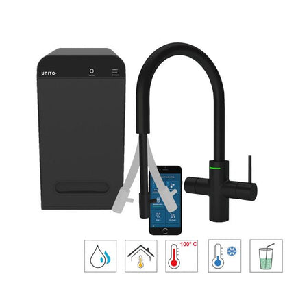 Unito Infinity kokend water kraan 6-in-1 Cosmos Rond Pullout